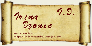 Irina Džonić vizit kartica